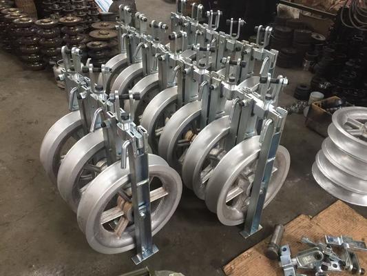 kaufen Aluminum Sheave Stringing Pulley Block with Corrosion Resistant Galvanized Surface and High Load Capacity for Power Line Construction online manufacture