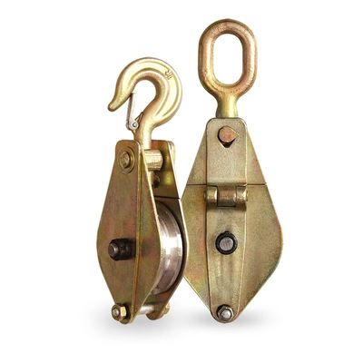 1 Tonnen 2 Tonnen 5 Tonnen Stringing Pulley Block Übertragungsleitung Stringing Werkzeuge mit Stahl Doppelpulley Block