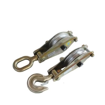 1 Tonnen 2 Tonnen 5 Tonnen Stringing Pulley Block Übertragungsleitung Stringing Werkzeuge mit Stahl Doppelpulley Block